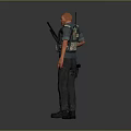 Black Vest Blue Short Sleeve Shirt And Black Pants With Tactical Shoes For Daily Living