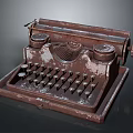 Old-Fashioned Vintage Rusty Mechanical Typewriter With Classic Design And Metal Keys