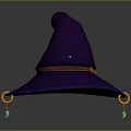 Deep Purple Witch Hat with White Constellation Patterns and Colorful Pendants for Daily Accessory