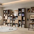 Bookcase Bookshelf Ornaments Book Decorative Cabinet 3d model