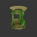 Ornamental Decorative Structure With Round Top Pillars Hanging Lantern And Green Vines
