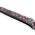 Mysterious Rock Textured Creature With Long Body Red Patterns Sharp Fangs And Red Eyes