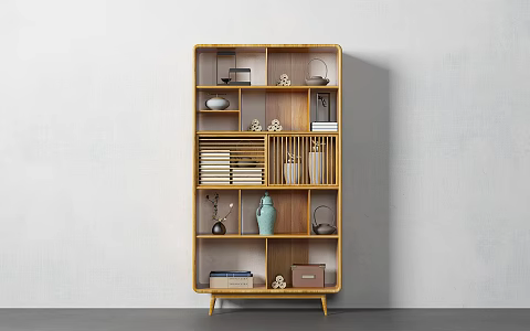 New Chinese Bookcase Bookshelf 3d model