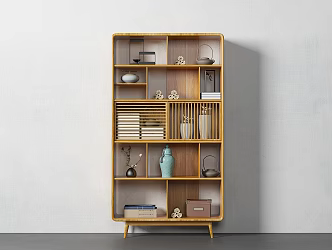 New Chinese Bookcase Bookshelf 3d model