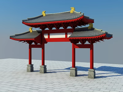 New Chinese Style Archway Tang Dynasty Archway Tang Style Archway Ancient Archway 3d model