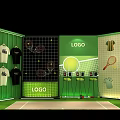 Green Tennis Themed Photo Check in Spot With Branded Vending Machine And Decorations