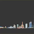 Various Building Models Display Scene With Skyscrapers Different Colors Shapes And Miniature Structures