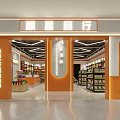 Modern Retail Supermarket Interior With Shelves And Assorted Products