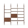Modern Wooden Shelving Unit With Multi Tier Storage And Open Design Structure 3d model