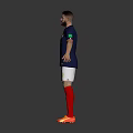 French Football Player In Blue Jersey Number 9 With White Shorts And Red Socks