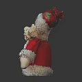 Festive Christmas Santa Claus Doll With Red Coat White Fur Trim And Decorative Hat