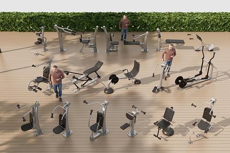 fitness equipment outdoor fitness equipment community fitness equipment sports recreation equipment park fitness equipment 3d model