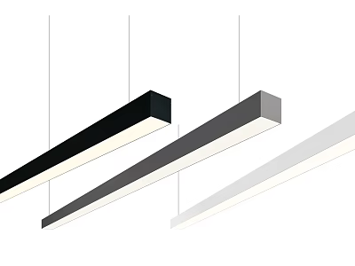 Modern Linear Hanging Pendant Lights With Black Gray White Color Tones 3d model