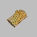 Bread baguette tray bread display 3d model