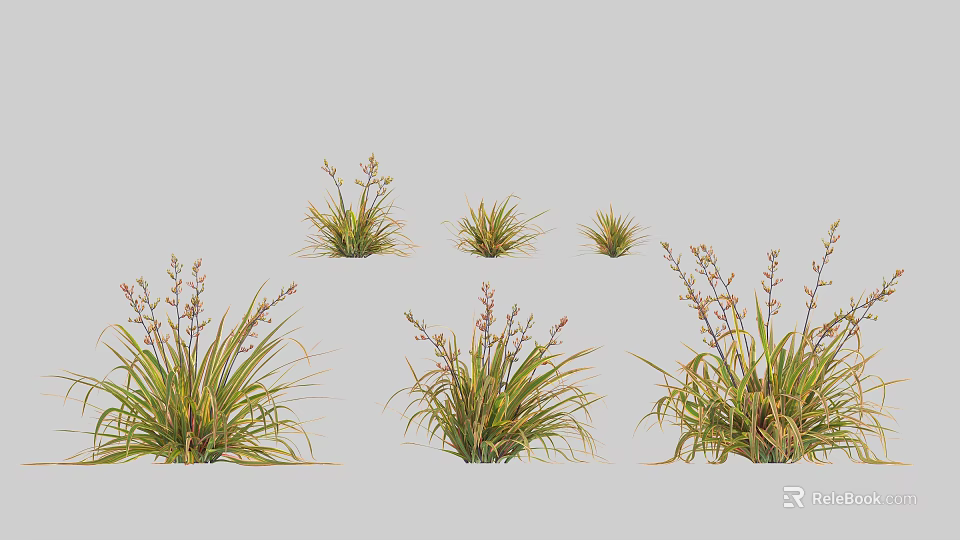 Various Green Leafy Shrubs In Different Sizes For Garden Landscaping Design 3d model