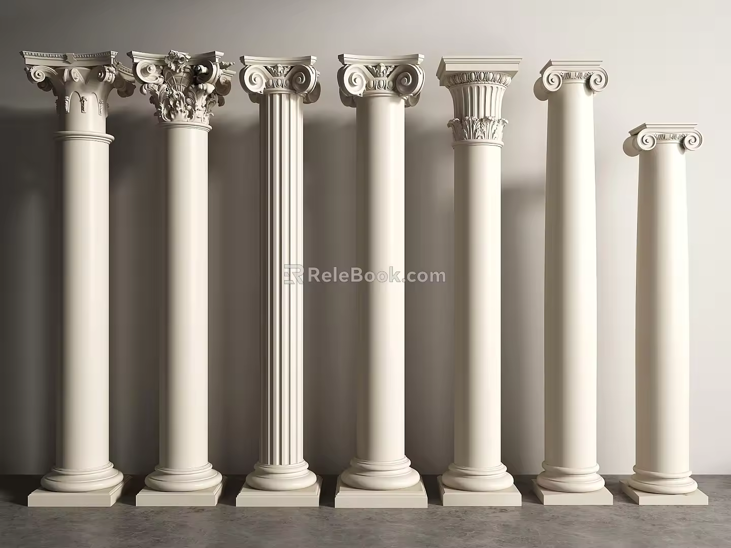 European Roman Column French Roman Column Gypsum Column Square Column Stigma 3d model