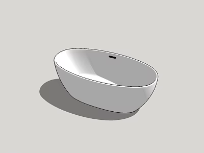 White Oval Freestanding Bathtub With Modern Minimalist Design In Bathroom 3d model