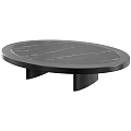 Modern Round Coffee Table With Marble Top And Sleek Minimalist Base Design 3d model