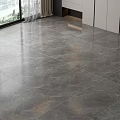 Grey Marble Floor Tiles In Modern Interior With Large Windows 3d model
