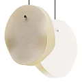 Modern Minimalist Multi Layer Circular Pendant Light With Illuminated White Shade 3d model