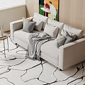 Modern Multiplayer Sofa In-line Sofa 3d model