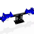 Blue And Black Children's Seesaw With Spring Base For Outdoor Playground Use