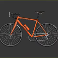 Orange Allez Sport Road Bicycle with Black Handlebars Saddle Water Bottle Cage and Reflection