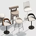 Modern Bar Stools In Various Styles With Upholstered Seats And Metal Bases