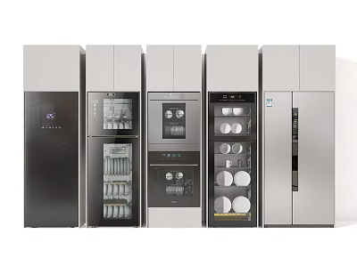 Modern Built in Kitchen Appliances With Sleek Stainless Steel Design And Multiple Functions 3d model