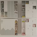 Modern Storage Cabinet Racks With White Light Gray Design Decorative Shelves And Organized Compartments
