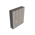 Modern Minimalist Chest of Drawers with Vertical Striped Front and Wooden Handles