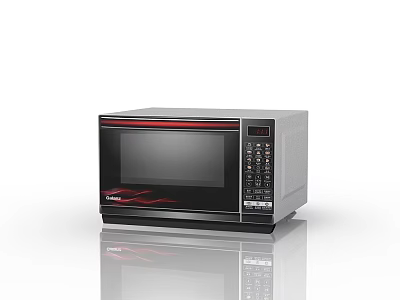 Haier Microwave Kitchen Appliance With Black And Silver Design Red Accents Control Panel Digital 3d model