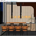 Private Dining Room Interior in BBQ Restaurant With Orange Chairs And Wooden Walls