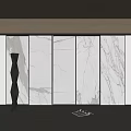 Elegant Modern Interior Wall Paneling With Marble Texture And Decorative Column 3d model