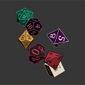 Colorful Polyhedral Dice With Various Shapes And Numbered Faces For Daily Use