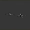 Two Vintage Camouflage Model Biplanes Displayed On Dark Background 3d model