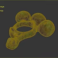 Sculpture Carving Abstract Copper Artwork With Three Connected Green Patina Spheres