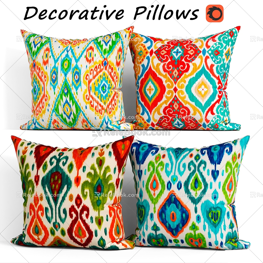 Modern Pillow Pattern Pillow Nordic Pillow 3d model