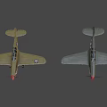 Vintage Airplane Showcasing Gray Green Fuselage Red Nose Shark Mouth Paint Star Emblem On Wings