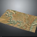 Detailed 3D Terrain Model Displaying River Valleys And Mountainous Landforms