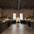 Industrial Style Bar With Brick Wall Green Plants And Chic Furniture