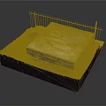 Concrete Base Structure With Iron Fence Green Grass And Surrounding Soil