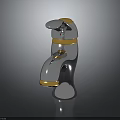 Sleek Silver Gold Swan Shaped Faucet Design For Modern Bathroom Users