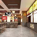 Bright Warm Traditional Chinese Snack Restaurant With Neat Wooden Tables Stools And Cozy Dining Ambience