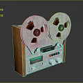 Vintage Electronic Reel to Reel Tape Recorder with Wooden Base Metal Reels and Control Panel