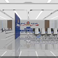 Modern Bright Public Security Service Hall With Neat Workstations And Spacious Comfortable Public Service Environment