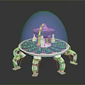 Modern Futuristic Structure With Transparent Dome Green Platform And Mechanical Legs