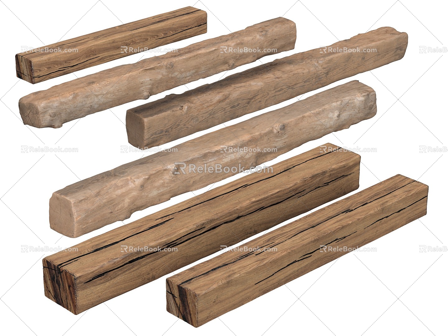 Solid Wood Pillars 3d model