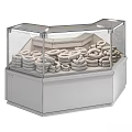Black Glass Commercial Kitchen Display Cabinet With Sausages For Food