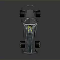 Modern Blue Black Racing Car With Aerodynamic Design Large Wheels And Rear Spoiler